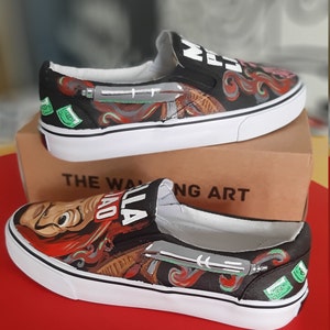 Money Heist Dali Mask Painting on Shoes Custom Vans for Adults - Etsy  Singapore
