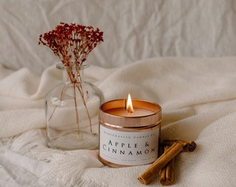 Apple & Cinnamon Handmade, Soy Wax, Eco Friendly, Vegan Candle