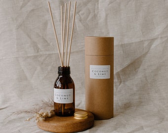 Coconut & Lime Reed Diffusers 100ml vegan strong scent summer