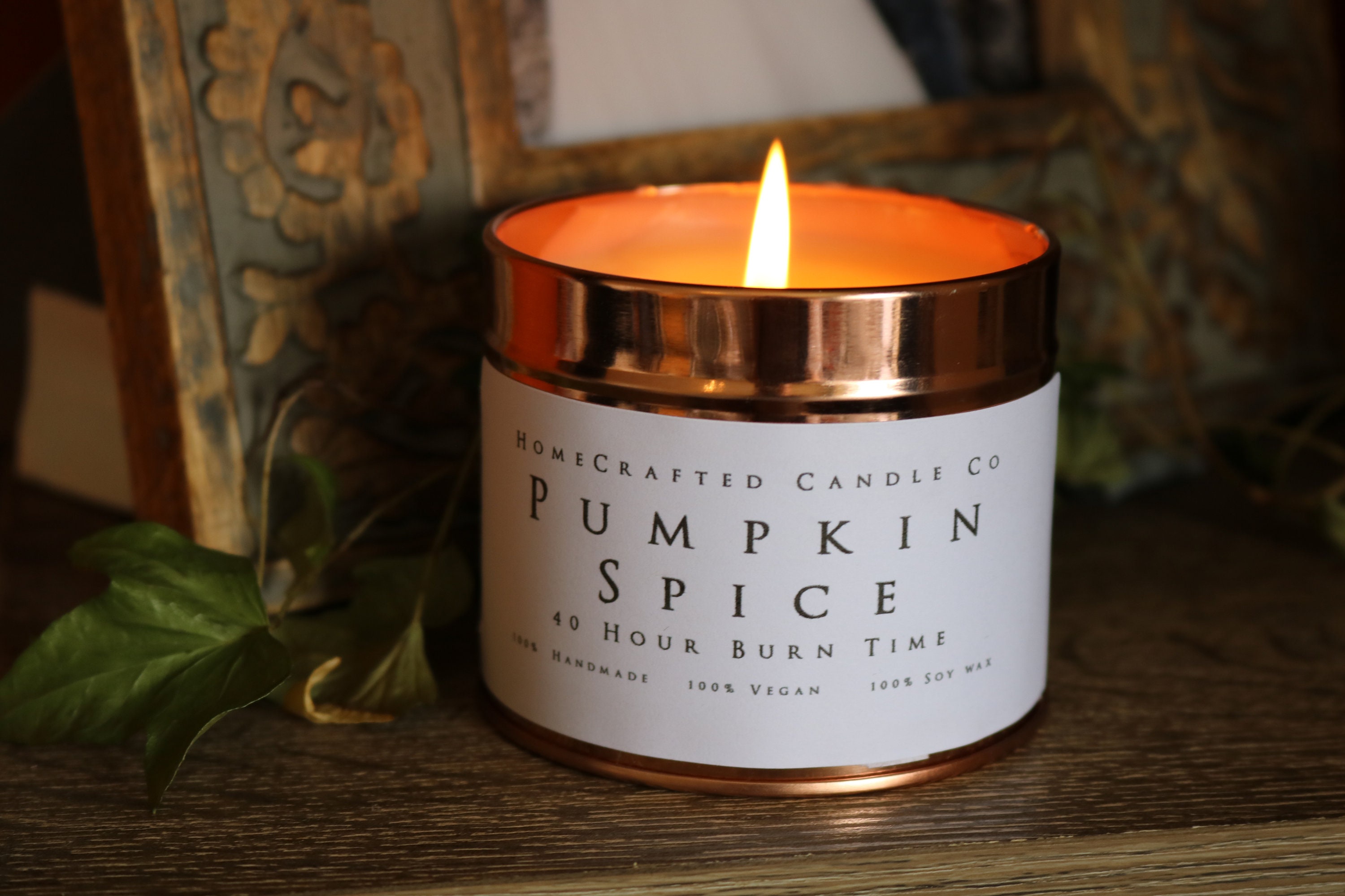 Pumpkin Spice vegan candles handmade handcrafted autumn candle Etsy