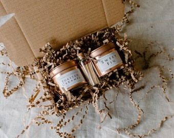 Gift Box- Two Small Handmade, Soy Wax, Vegan, Eco Friendly Candles