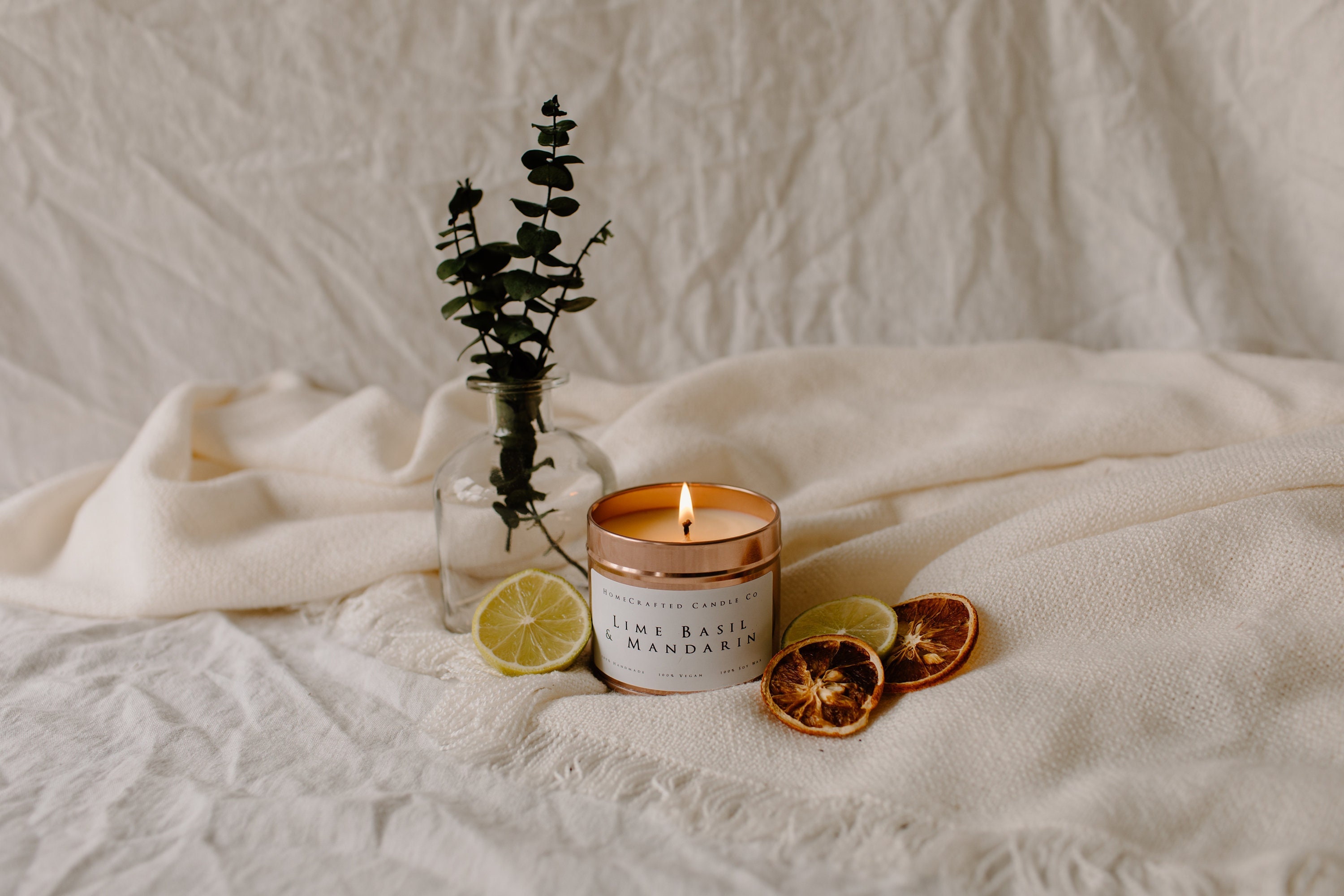Lime Basil & Mandarin Handmade, Soy Wax, Eco Friendly, Vegan Candle