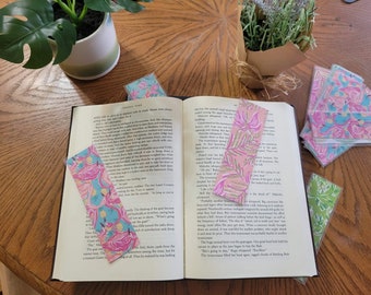 Summer Pattern Bookmarks, Set of 10, Flamingo, Floral, Flowers, Greenery, Poke A Dots, Gift for Readers, Gift for Her, Gift for Girls