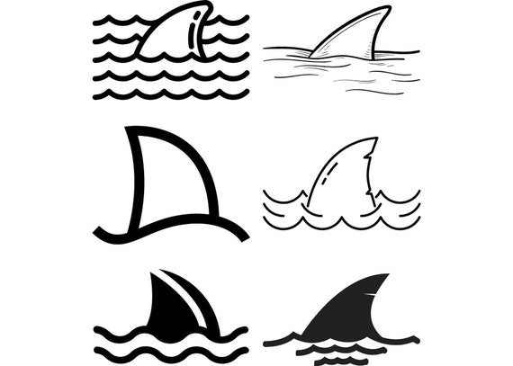 Shark Fin Ocean Beach Theme Instant Digital Printable - Etsy