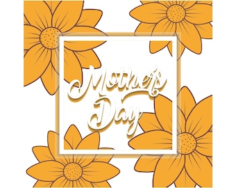 Printable Happy Mother's Day Yellow Flower Frame