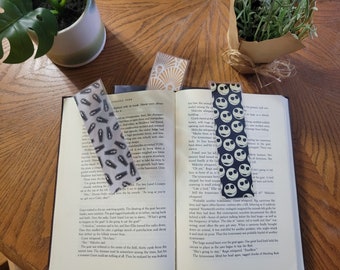 Spooky Gothic Jack Skeleton Spider Skull Coffin Bookmarks, Set of 10, Gifts for Her, Gifts for Him, Book Lovers, Gift Ideas, Laminated