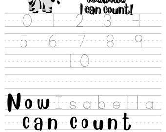 Customized I can count learning pdf, 38 pages, Digital Printable Download Template, Clipart, Cricut PDF
