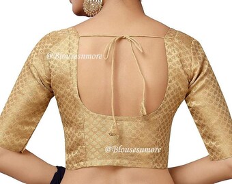 Golden saree blouse Clearance