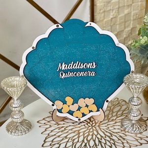 Sweet 16 seashell guest book alternative, Sea shell Quinceanera guest book alternative, Sweet 16 guest book