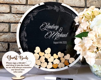 Round Wedding guest book sign alternative, Transparent wedding guestbook sign