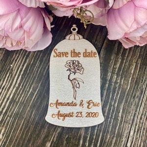 Beauty and the beast wedding save the dates, Wedding beauty and the beast save the dates, wooden save the dates