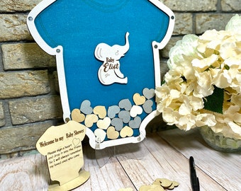 Baby shower guest book elephant, Elephant baby shower gift guestbook