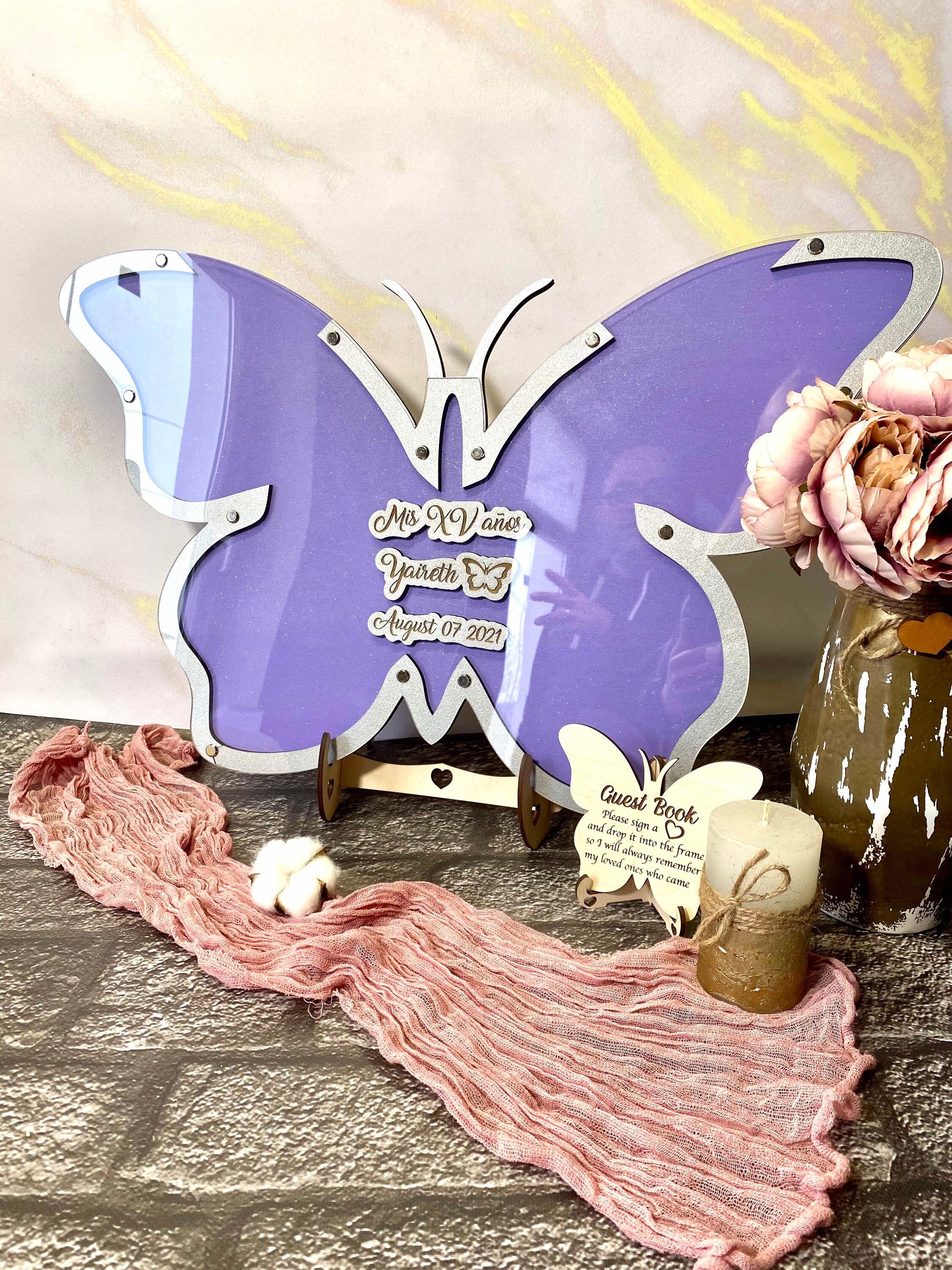 Butterfly guest book alternativeTransparent wedding guest Etsy