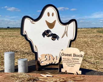 Halloween ghost wedding guest book alternative, Gothic wedding guest book ghost, Ghost guest book