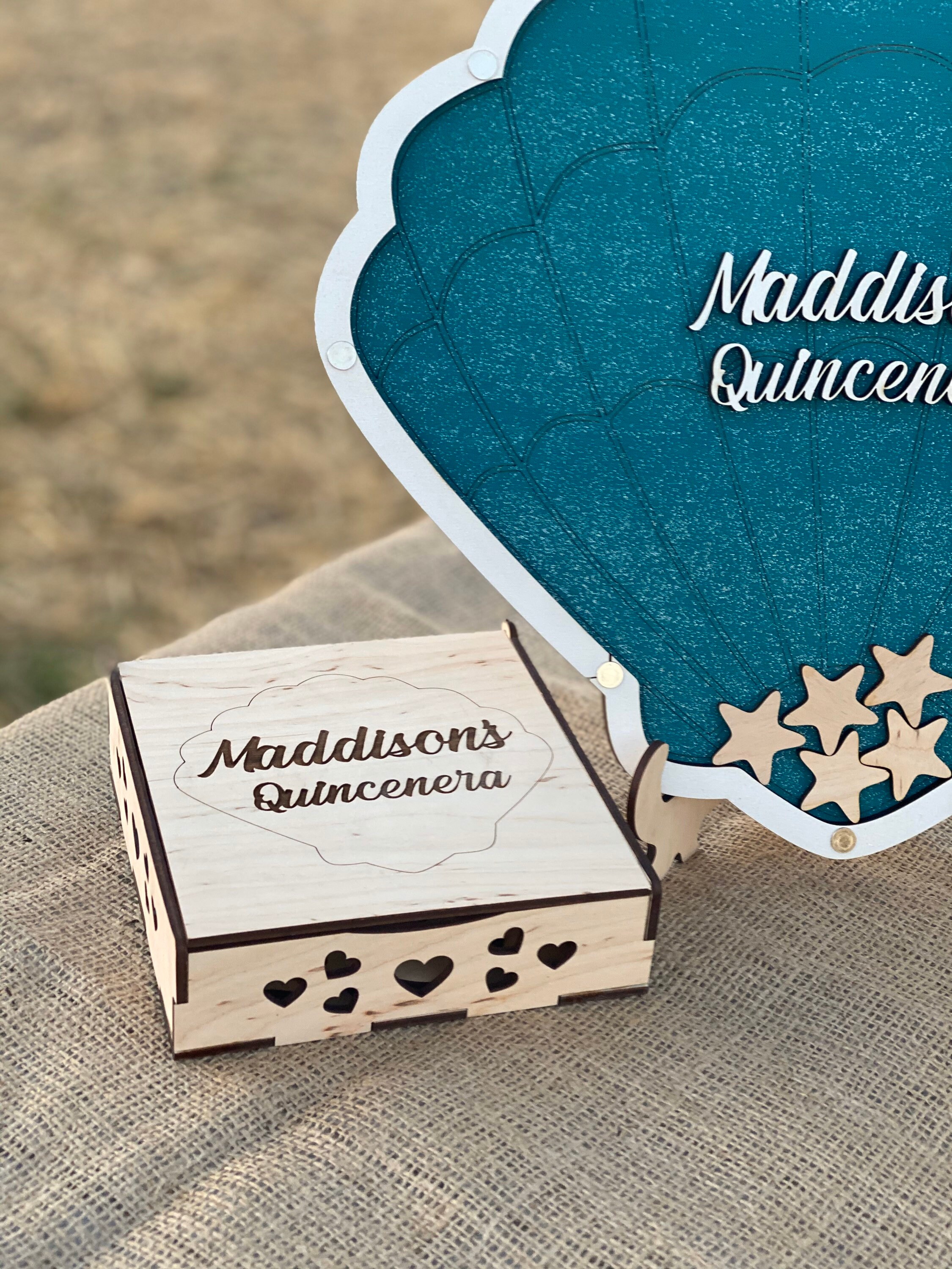 Birthday quinceanera guest book alternative Sea shell guest Etsy