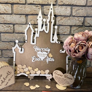 Happily ever after wedding guest book alternative, Fairy tale wedding guestbook alternative , Castle guestbook frame