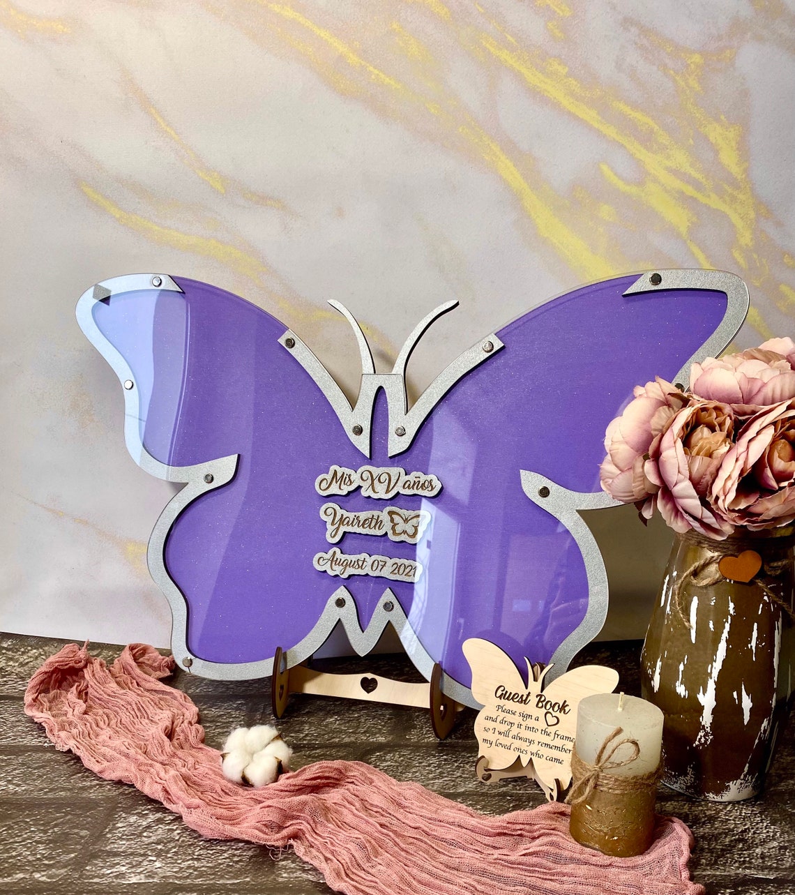 Butterfly guest book alternativeTransparent wedding guest Etsy
