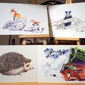 Carte postale aquarelle Mammifères Divers modèles