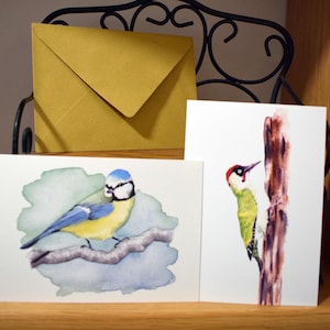 Carte postale aquarelle oiseaux