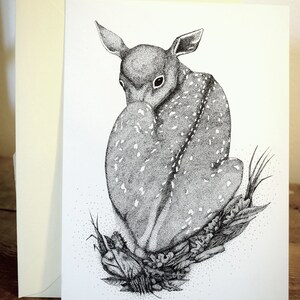 Grande carte Faon encre