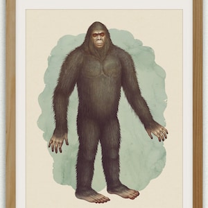 Almasty, Almas, Sasquatch, Bigfoot Art, Bigfoot, Cryptid Art Print, Cryptozoology,