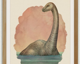 Loch Ness Monster Art Print: Nessie Cryptid Artwork