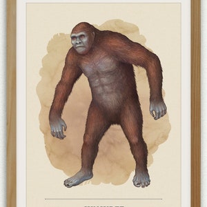 Junjudee, Brown Jack, Yowie, Sasquatch, Junjudee Art, Bigfoot, Cryptid Art Print, Cryptozoology