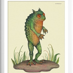 Loveland Frogman Art Print: Cryptid Cryptozoology Artwork