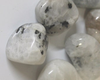 Rainbow Moonstone Large Tumbled Stone, each sized about 0.75" - 1"