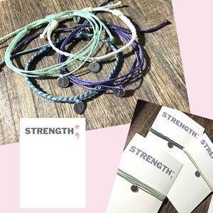 pulseira de ponto e vírgula + cartão FORÇA