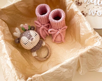 Best gift idea for baby girl, Deer baby gift box for pregnant sister, Woodland baby shower gift