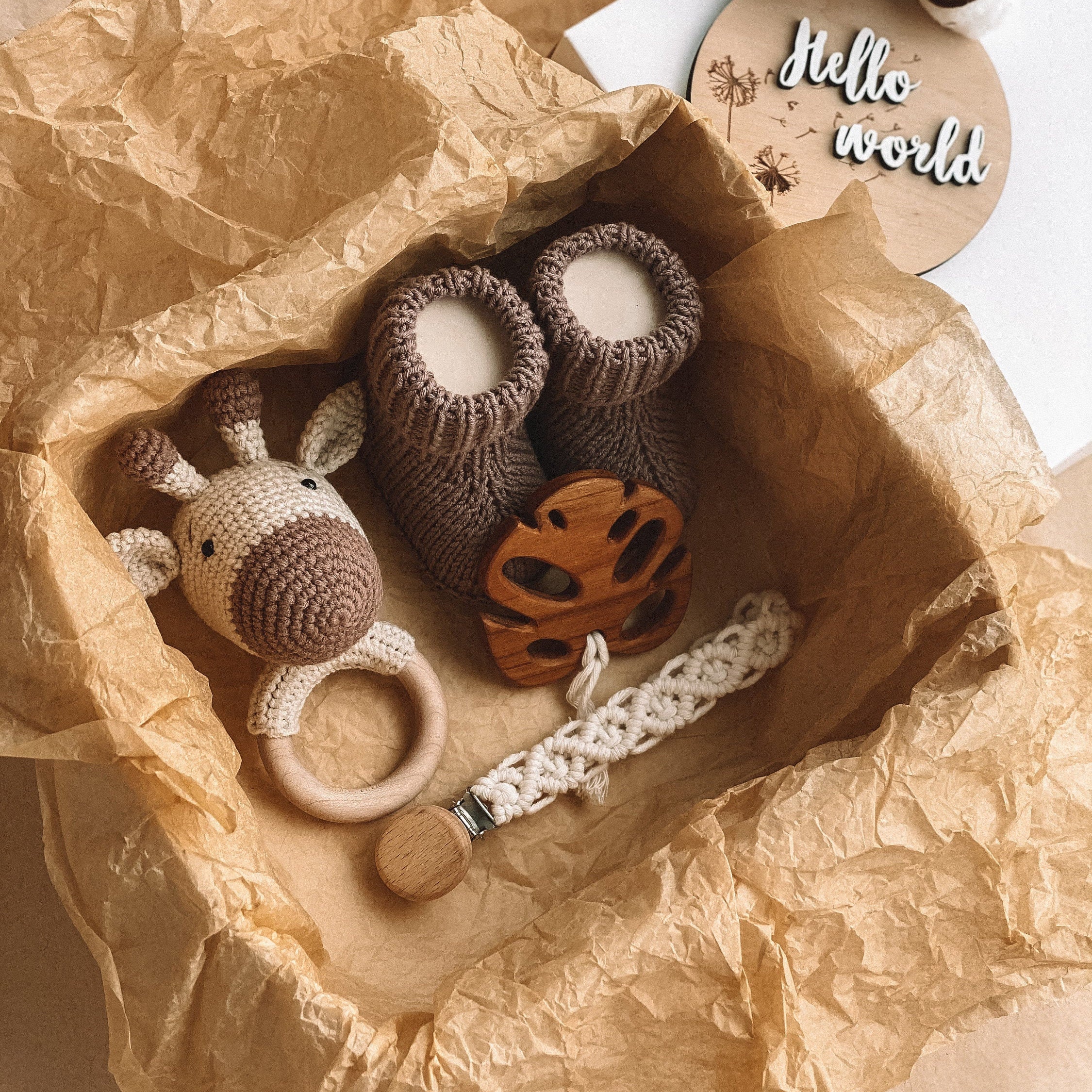 Giraffe organic baby gift basket Giraffe baby gift Safari Etsy