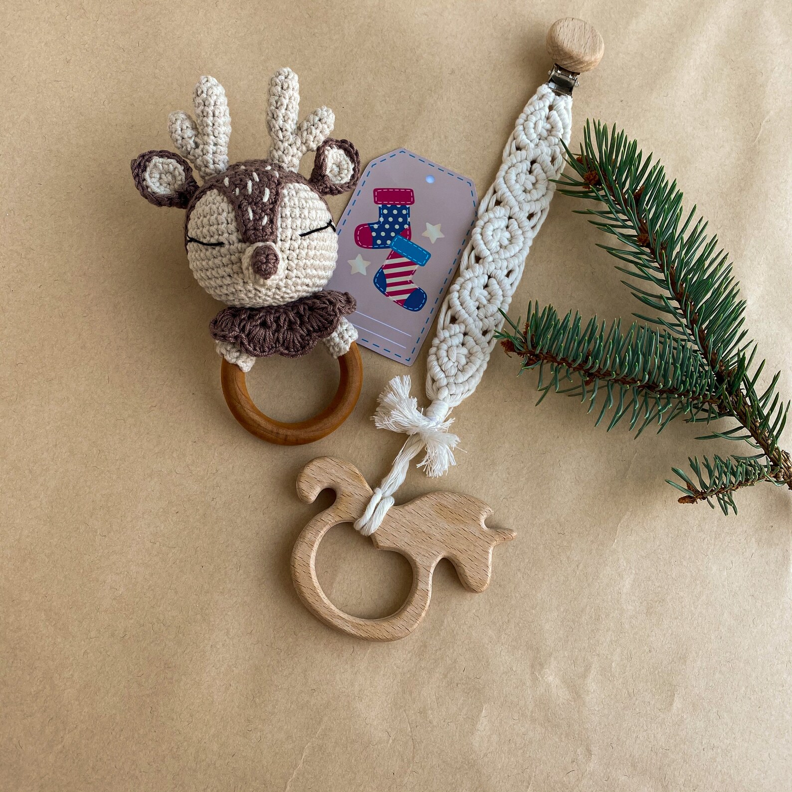 Deer baby rattle Christmas gifts for expecting mothers Etsy