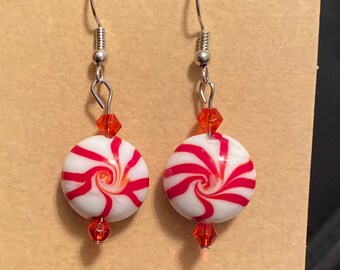 Peppermint dangle earrings