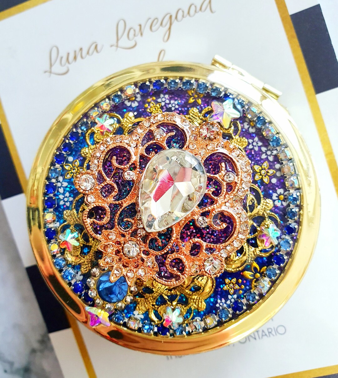 Jewel Resin Compact Mirror/ Jewel Compact Mirror / Resin Compact Mirror
