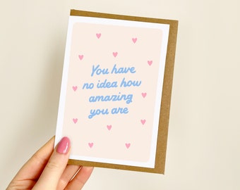 You Are Amazing Card | Congratulations, Proud, Well Done, Motivation, Encouragement, Graduation, Exams, Cheer Up Card | A6 Card