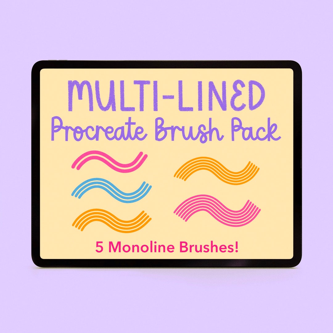 Multi-lined Procreate Brush Pack 5 Monoline Brushes Lettering, Drawing ...