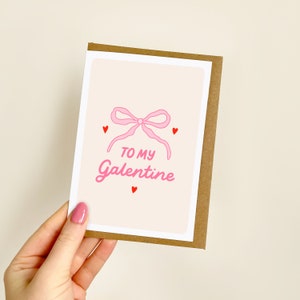 To My Galentine Bow Card | Galentines Card, Bestie Card, Best Friend Card, Galentine's Gift, Valentine's Card for Bestie, Cute Bow | A6 Card