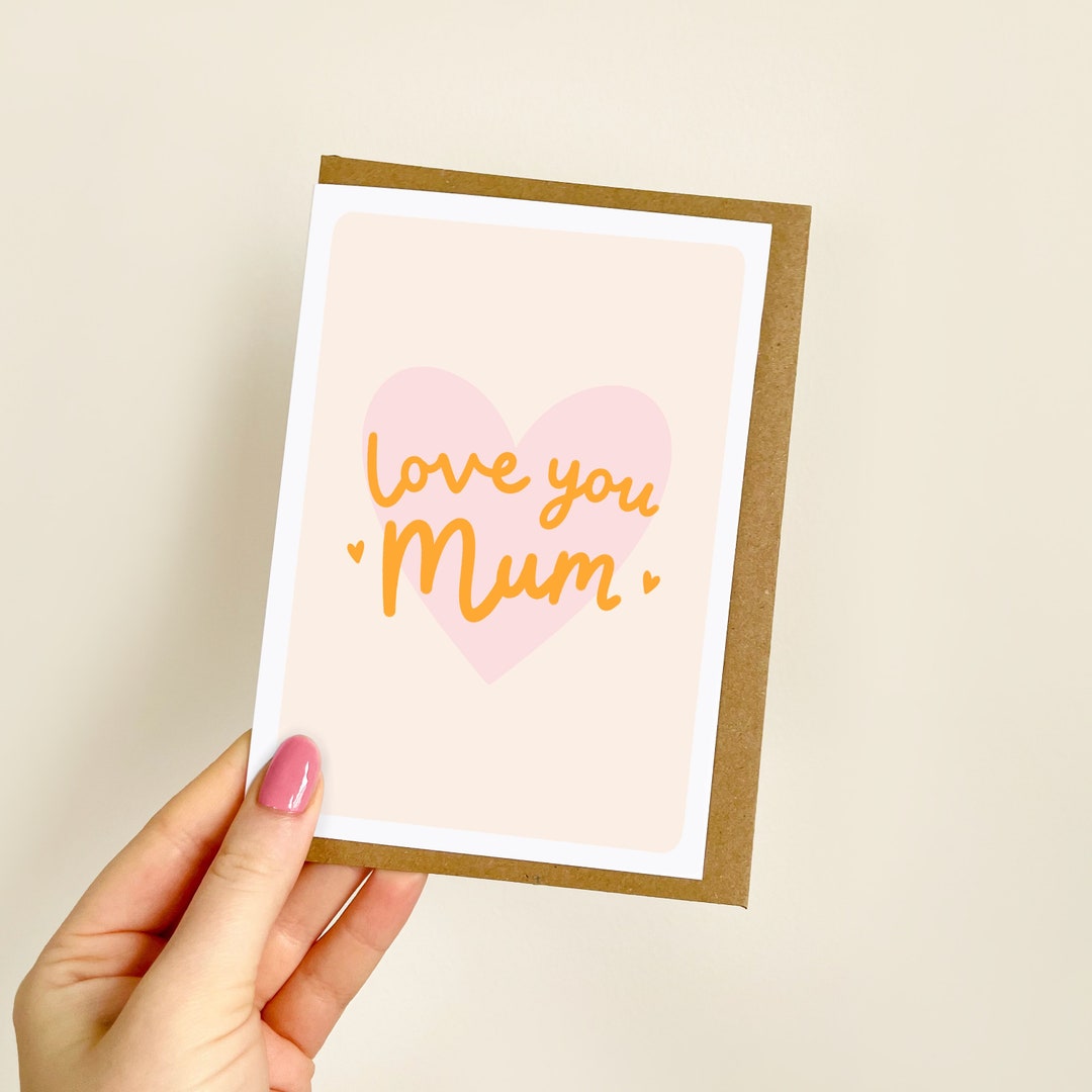 Love You Mum Heart Card for Mum, Mother's Day Gift, Best Mum, Special ...