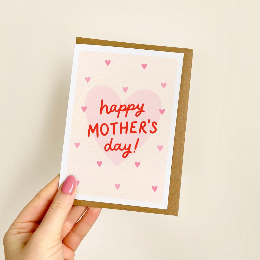 Happy Mother's Day Red Hearts Card | Card for Mum, Mothers Day Gift ...