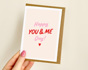 Happy You and Me Day Card | Cute Anniversary Card, Partner, Girlfriend, Boyfriend, Husband, Wife, Love Card | A6 Card