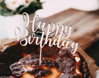 Wooden Cake Topper "Happy Birthday" | Cake decoration | Children's birthday | Beautify cake | Wooden cake decoration