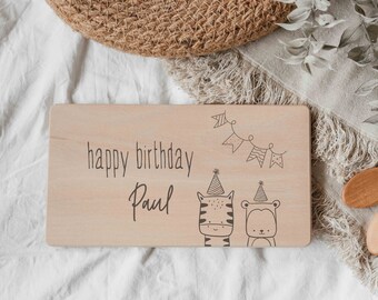 Personalized breakfast board "Happy Birthday" for children | Gift idea | 1st birthday | cutting board | Baptism | Easter