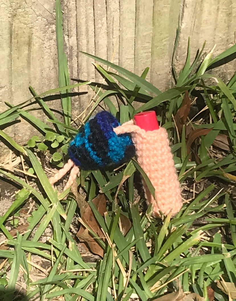 Crochet Mushroom Lip Balm Holder Key Chain Etsy