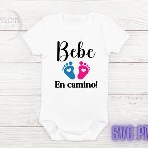 Bebe en camino SVG & PNG, Baby onderweg SVG, Baby onthullen Spaans digitaal ontwerp, Anuncio de embarazo, zwangerschapsaankondiging, sublimatie