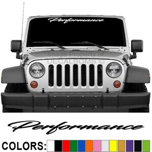 Performance Windshield Decal Sticker &quot;Script&quot; Boost Turbo Diesel Car Truck SXS