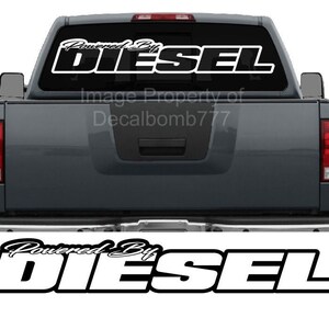 Powered By Diesel Windshield Decal &quot;Outline&quot; Sticker Vinyl Import Diesel Turbo Lift