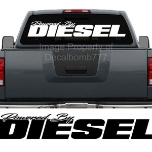 Powered By Diesel Windshield Decal Sticker Vinyl Import Diesel Turbo Lift