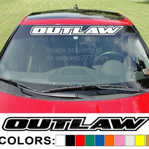 Outlaw Outline Windshield Decal Sticker &quot;Style2&quot; Boost Turbo Diesel Car Truck SXS