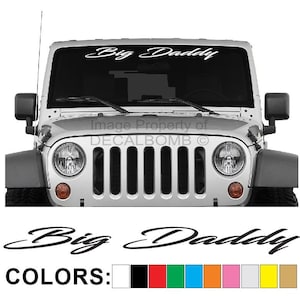 Big Daddy Windshield Decal Sticker &quot;script&quot; Vinyl Import Diesel Turbo Low